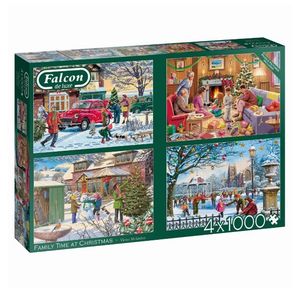 Jumbo Family Time At Christmas 4 x 1000 Piece Puzzle Set